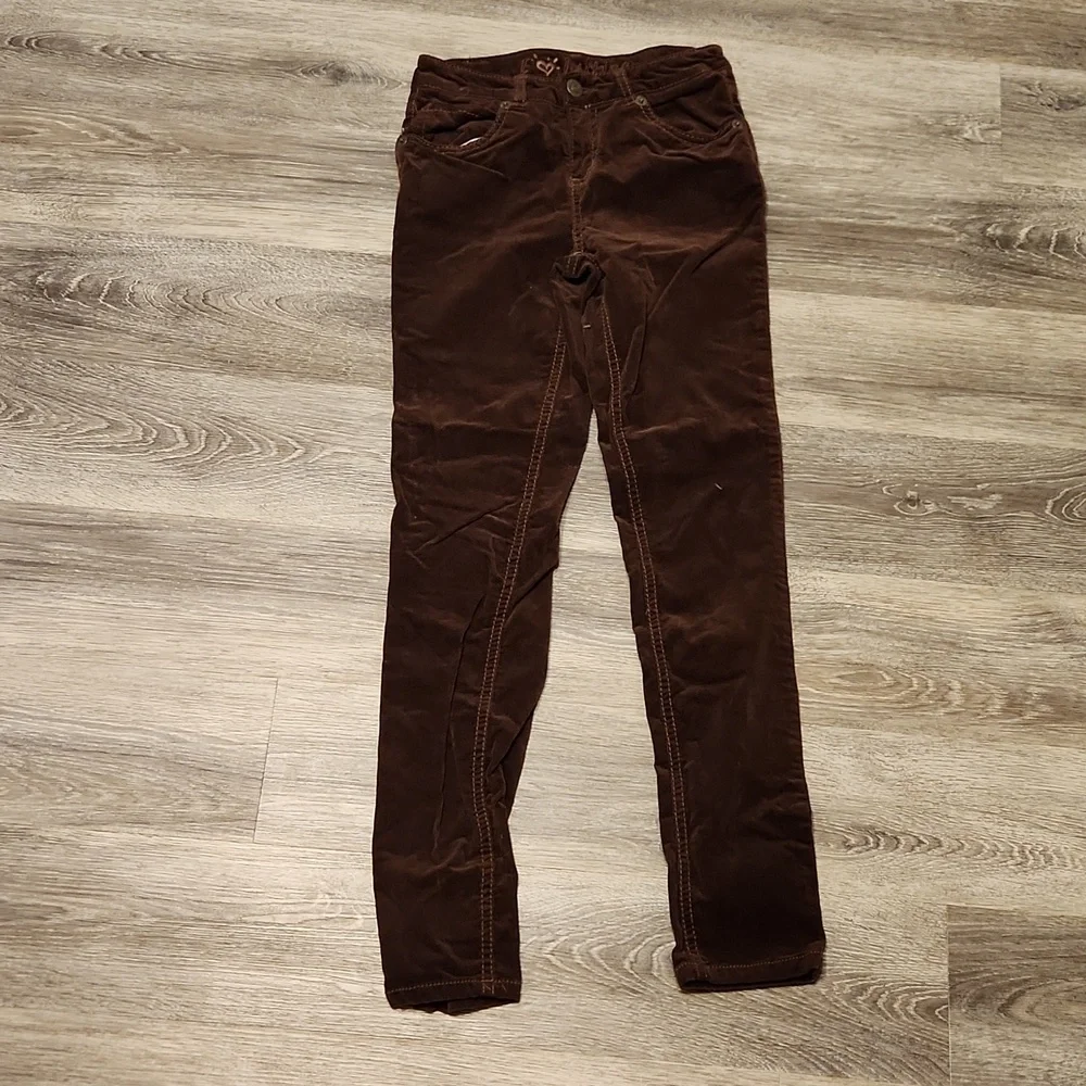 Justice brown corduroy skinny jeans sz 14R
